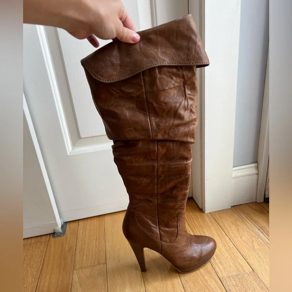 Real leather Jessica Simpson high heel boots - Picture 1 of 9